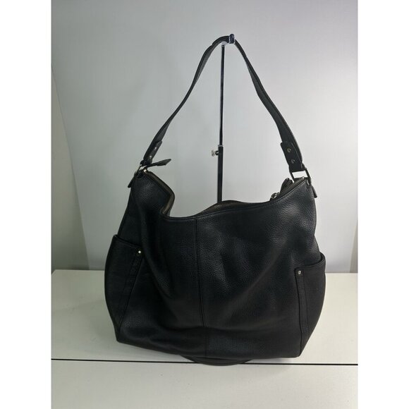 Kate Spade Black Genuine Pebbled Leather XL Hobo Shoulder Bag - Picture 3 of 11